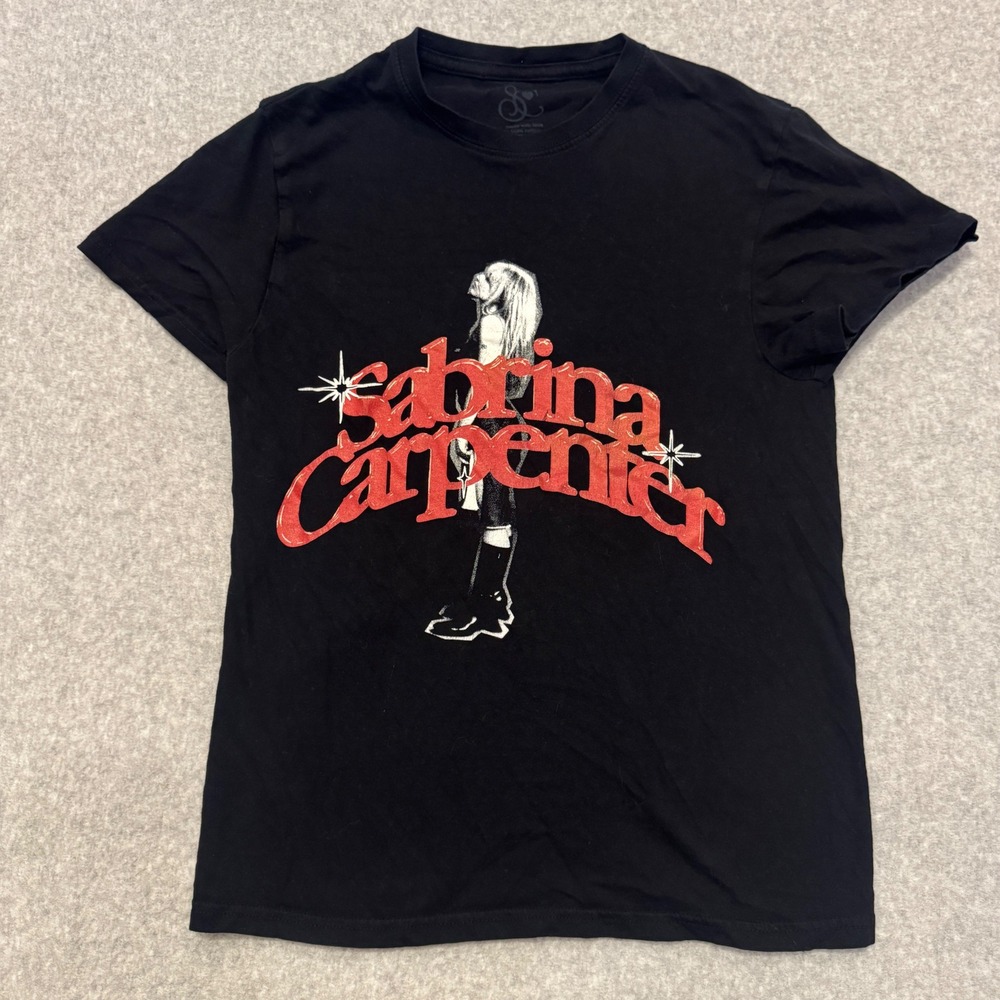 Sabrina Carpenter Official Concert Graphic T-Shirt Black Medium Short Sleeve